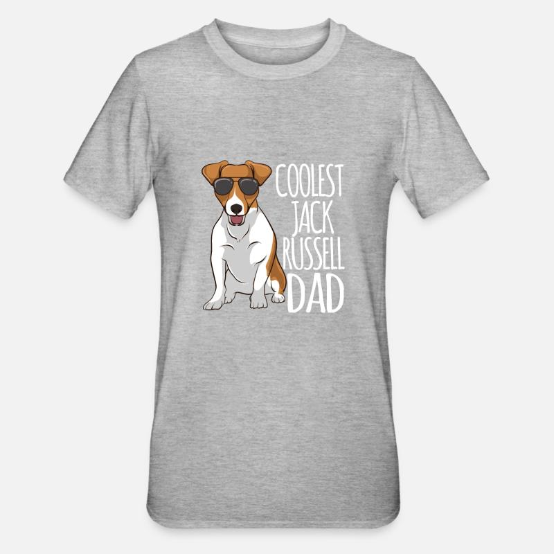 Le plus cool Jack Russel Père Jack Russell Terrier - T-shirt polycoton Unisexe - gris chiné