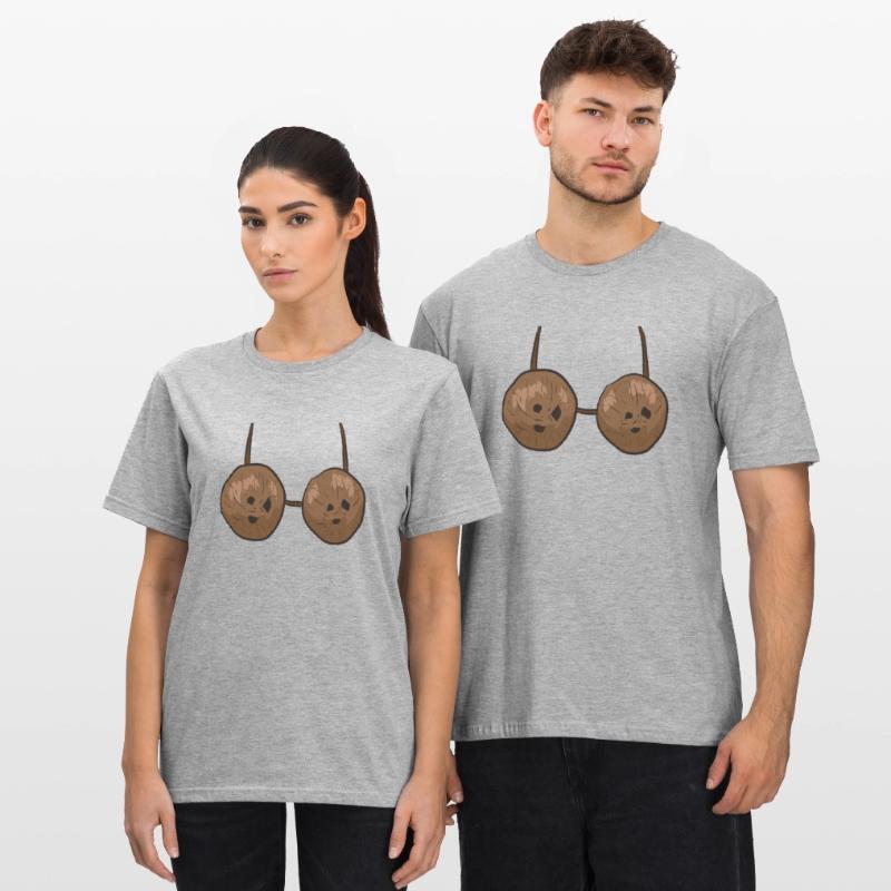 Funny Coconut Summer Coconuts Bra Funny Halloween Unisex Polycotton T-Shirt