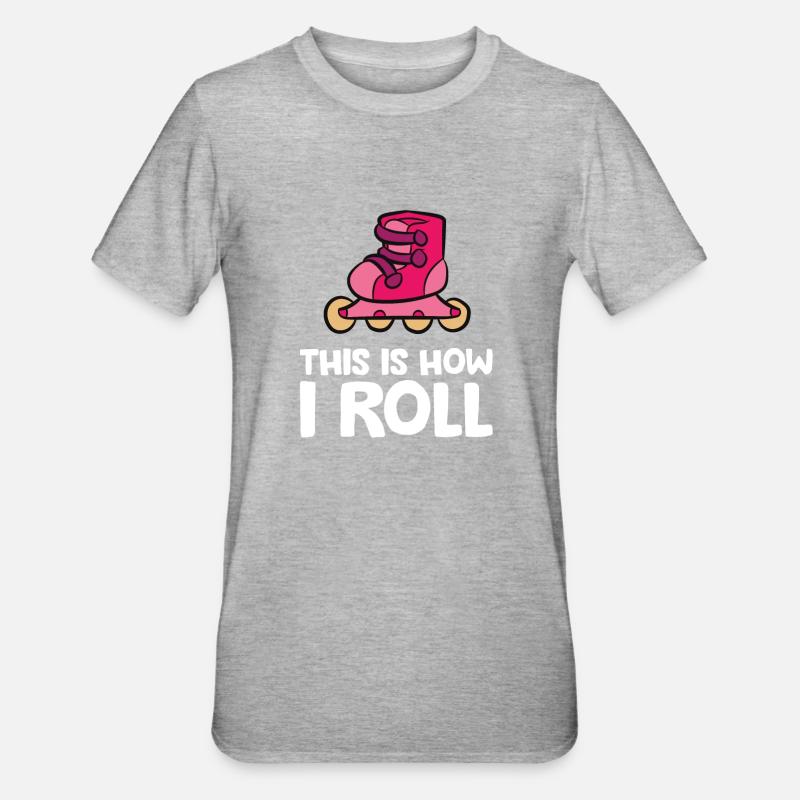 Inline-Skating Rollerblading So rolle ich - Unisex Polycotton T-Shirt - Grau meliert