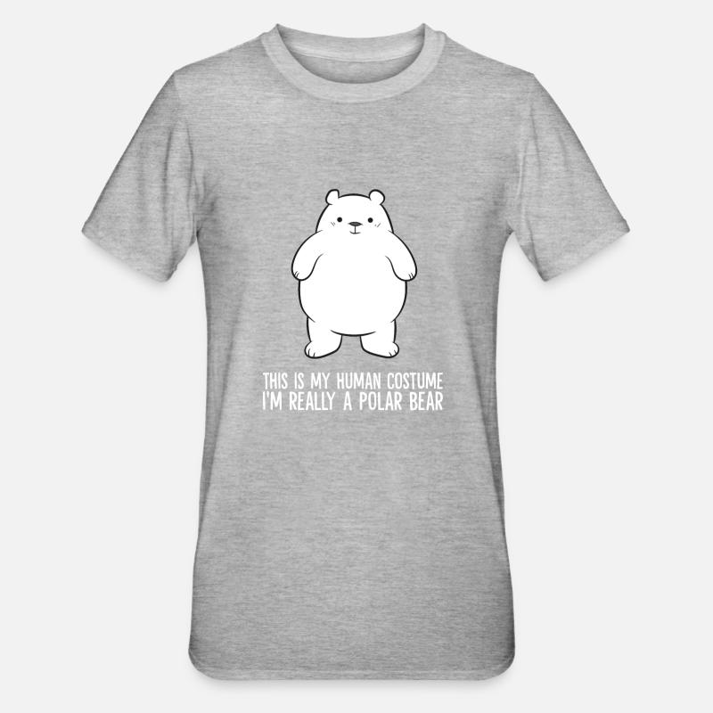 This Is My Human Costume I'm Really A Polar Bear - Unisex Polycotton T-Shirt - heather grey