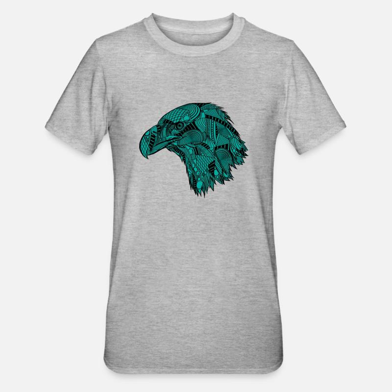 Turquoise eagle - Unisex Polycotton T-Shirt - heather grey