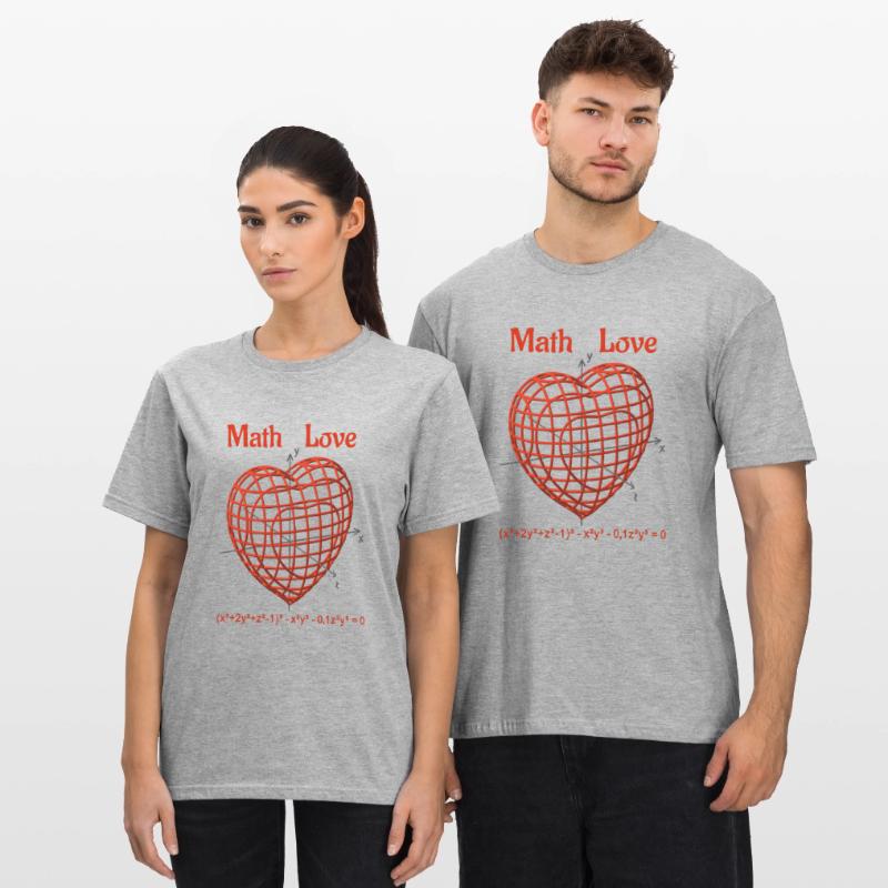Heart Function 3D – Math Love Unisex Polycotton T-Shirt