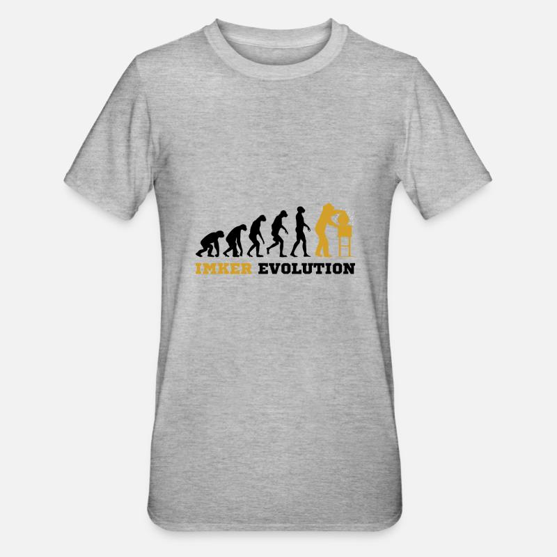 Imker Evolution - Unisex Polycotton T-Shirt - Grau meliert