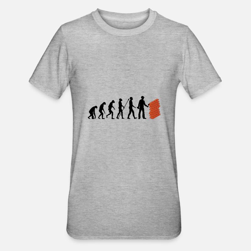 Evolution du maçon - T-shirt polycoton Unisexe - gris chiné