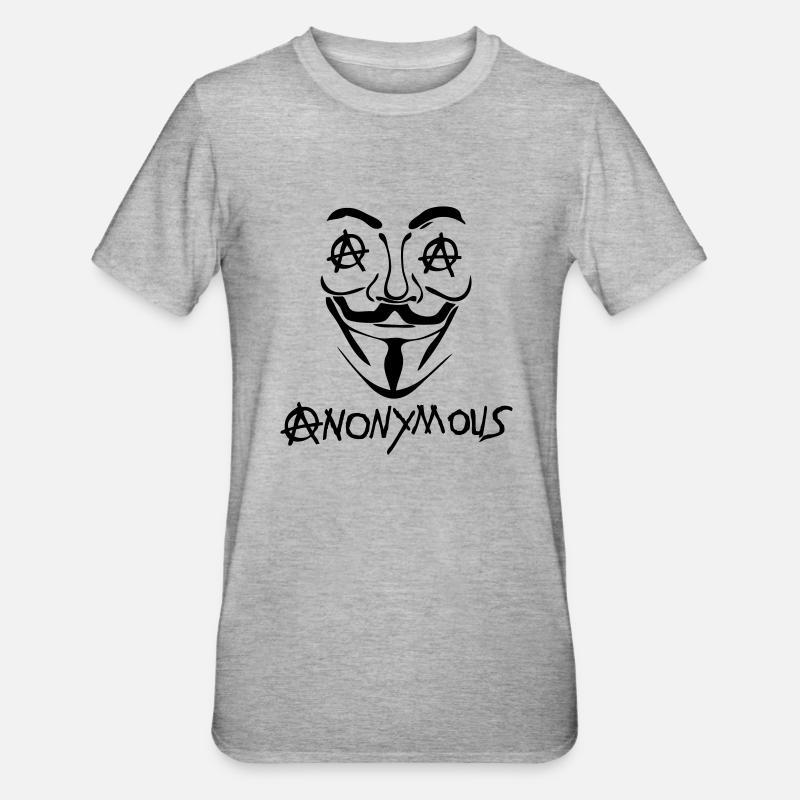 logo anarchy anonymous2 masque mask - T-shirt polycoton Unisexe - gris chiné