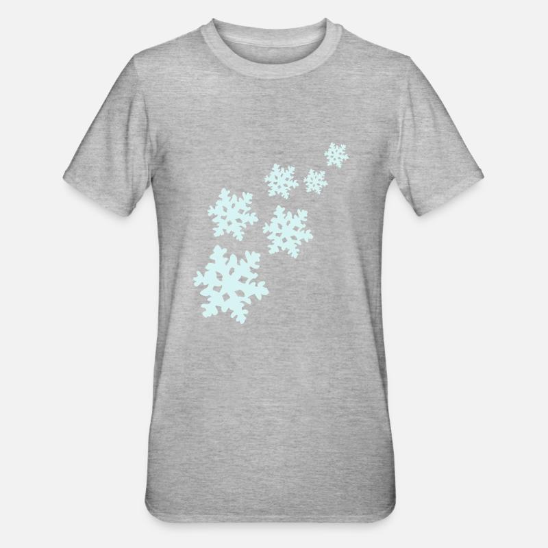 Snowflakes - Unisex Polycotton T-Shirt - heather grey