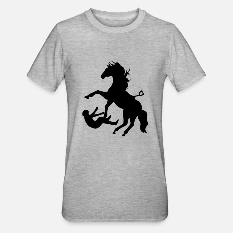cheval - T-shirt polycoton Unisexe - gris chiné