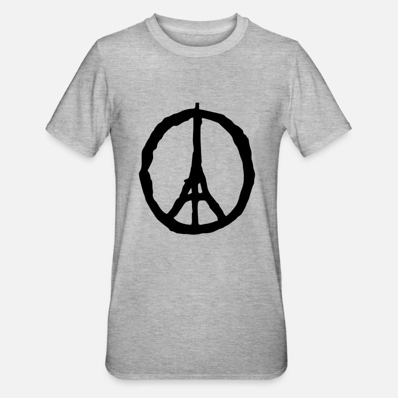 peace paris - Unisex Polycotton T-Shirt - Grau meliert
