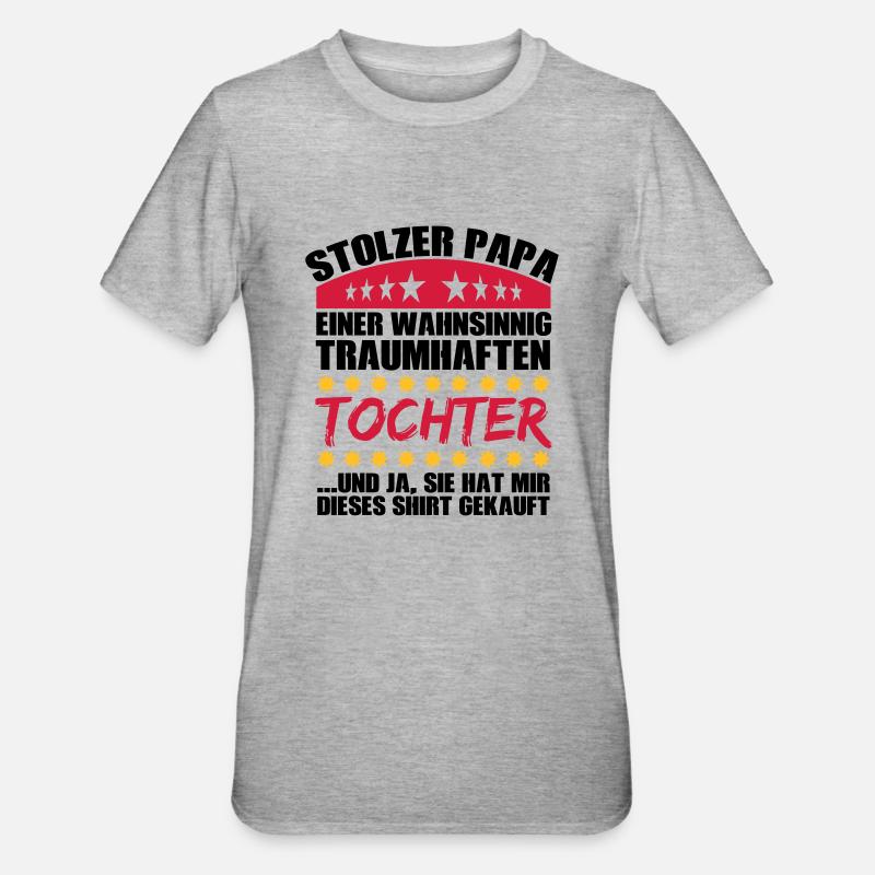 Traumhafte Tochter - Unisex Polycotton T-Shirt - Grau meliert