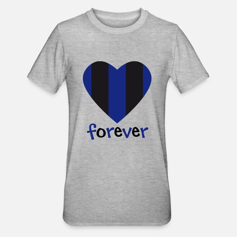 cuore nerazzurro forever 2 - Maglietta unisex, mix cotone e poliestere - grigio melange
