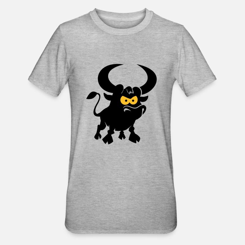 vl087b_stier_2c - T-shirt polycoton Unisexe - gris chiné