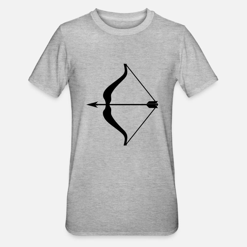 Pfeil und Bogen - Unisex Polycotton T-Shirt - Grau meliert