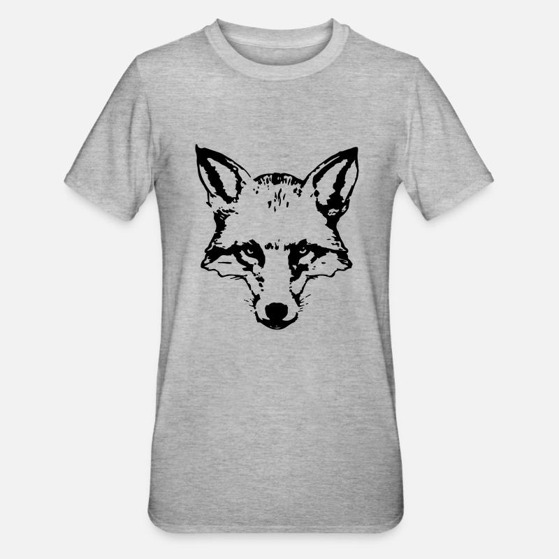 fox_head - T-shirt polycoton Unisexe - gris chiné