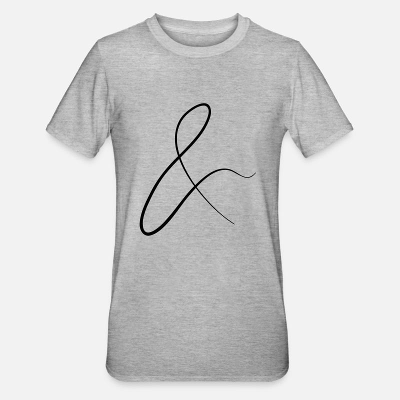 et les caractères en écriture - T-shirt polycoton Unisexe - gris chiné