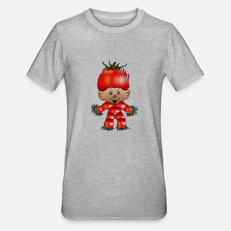 Tomate, tomate, poupée, poupée de tomate - T-shirt polycoton Unisexe - gris chiné