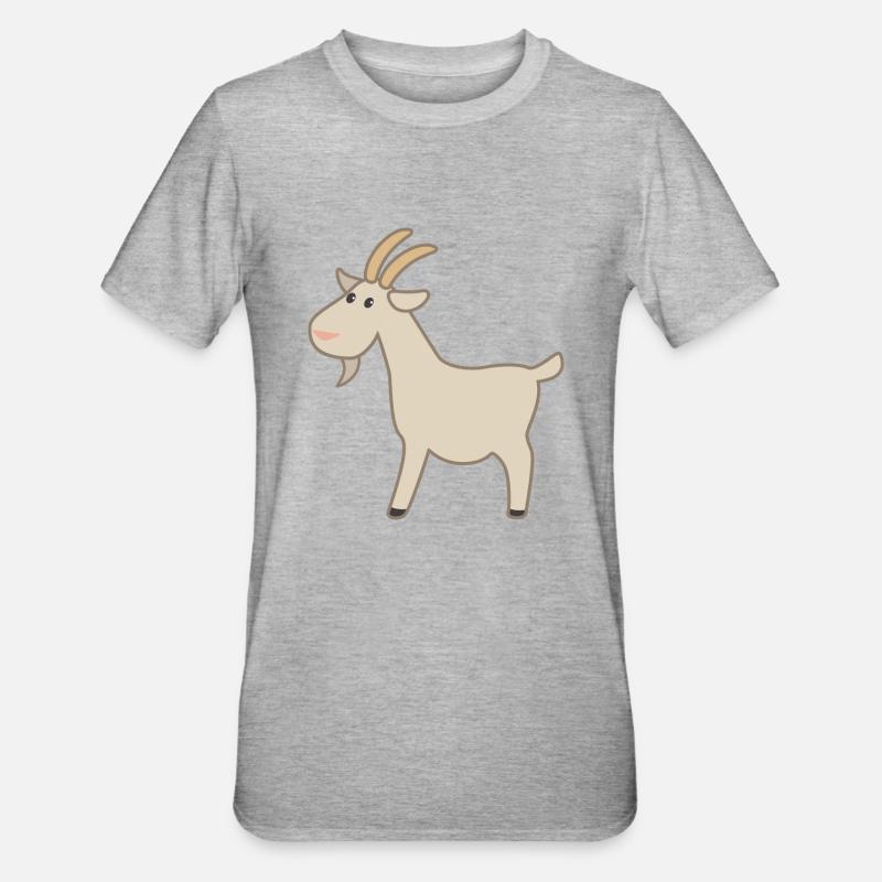 Ziege - Unisex Polycotton T-Shirt - Grau meliert