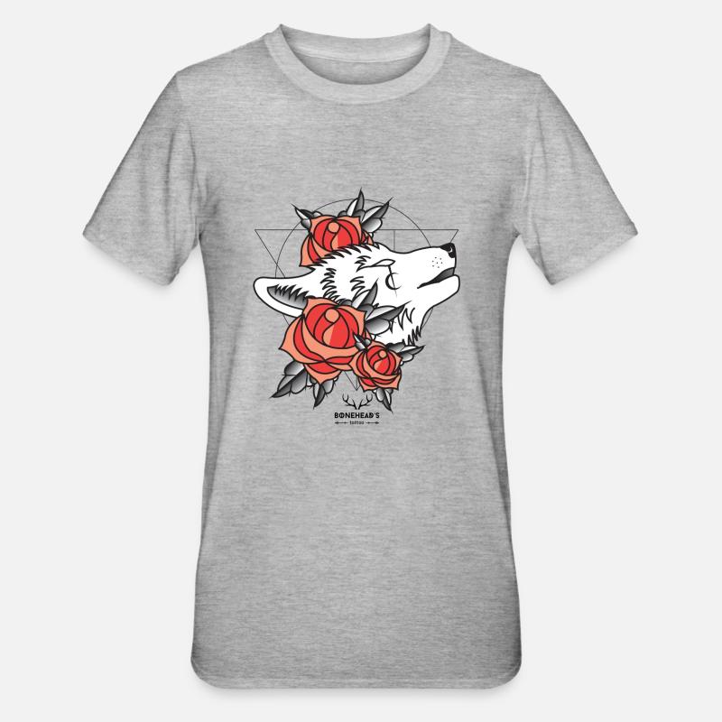 Wolfhead - T-shirt polycoton Unisexe - gris chiné