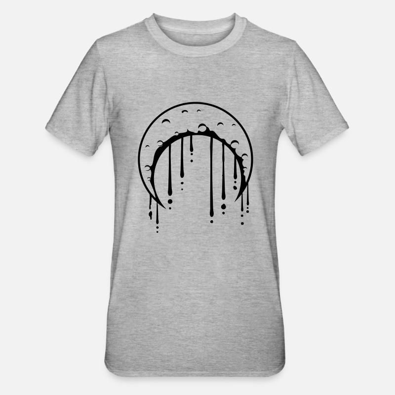 Graffiti Drops Lune - T-shirt polycoton Unisexe - gris chiné