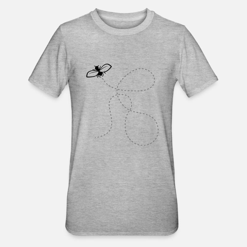 Fly Dashed Line - Unisex Polycotton T-Shirt - heather grey