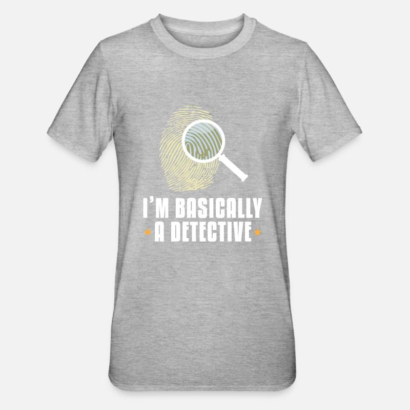 I'm Basically a Detective - Unisex Polycotton T-Shirt - heather grey