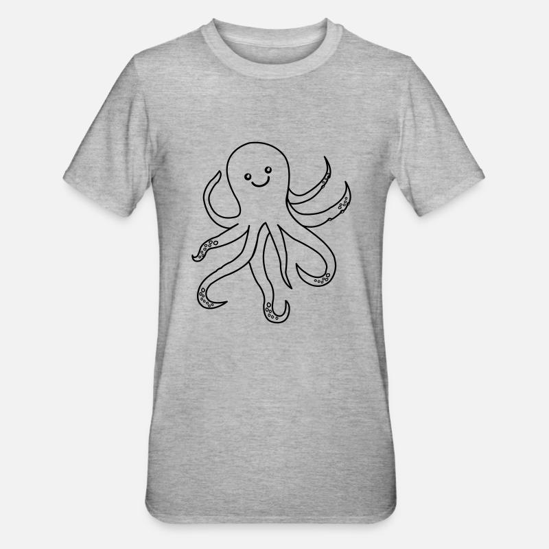 Octopus Octopus - Unisex Polycotton T-Shirt - heather grey