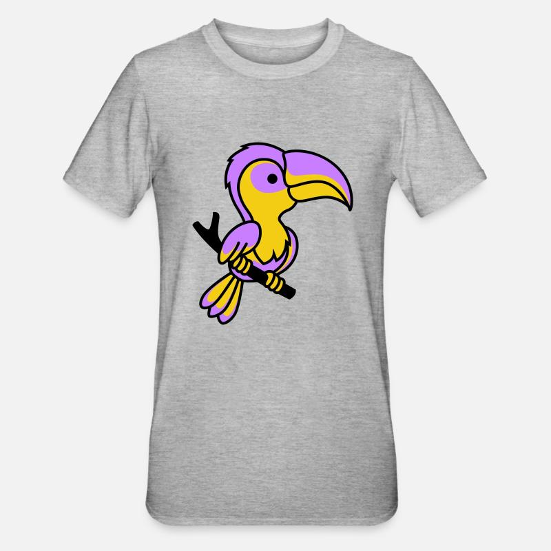 Parrot1 - Unisex Polycotton T-Shirt - heather grey