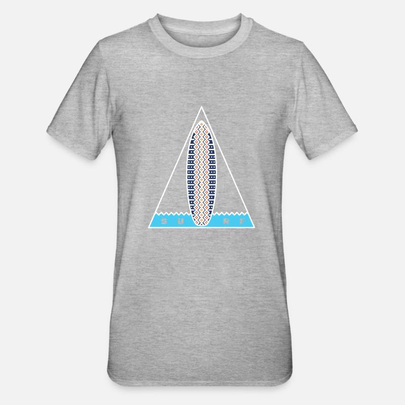 Surf Triangle(contour blanc) - T-shirt polycoton Unisexe - gris chiné