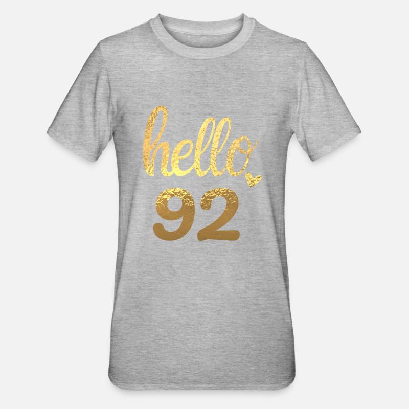 Hello 92 doré - T-shirt polycoton Unisexe - gris chiné