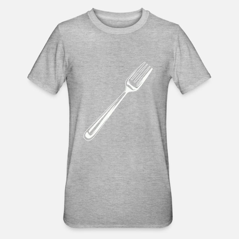 Fourchette Couverts Icon - T-shirt polycoton Unisexe - gris chiné