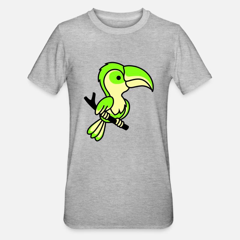 perroquet - T-shirt polycoton Unisexe - gris chiné