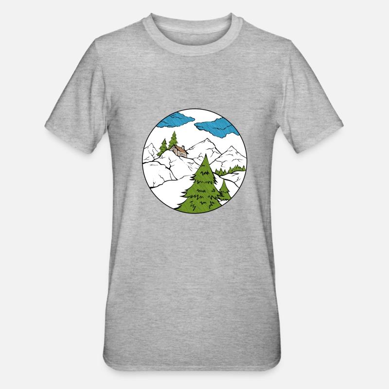 cabane de montagne - T-shirt polycoton Unisexe - gris chiné