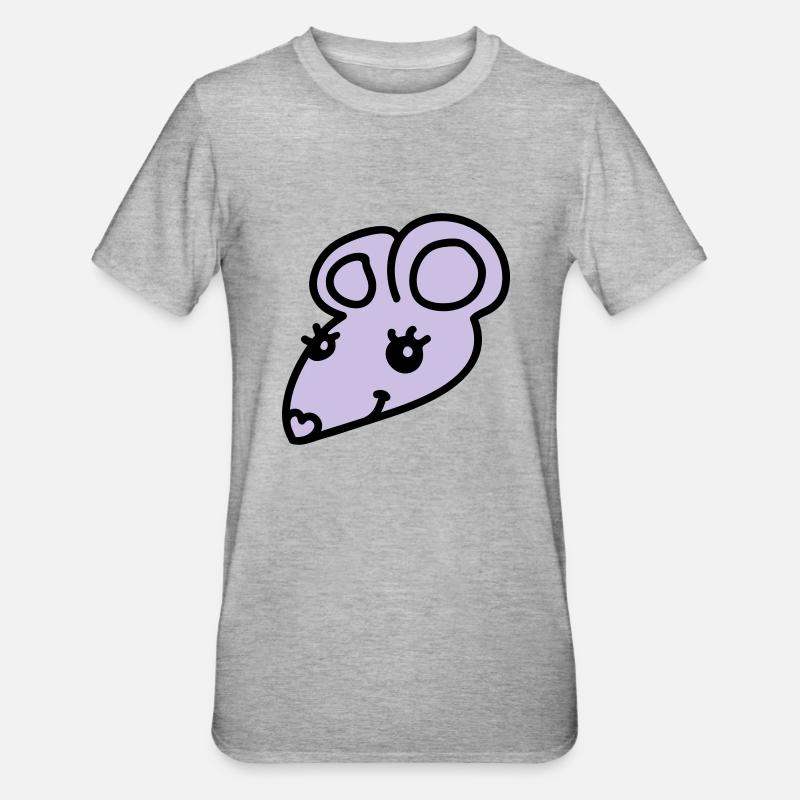 Souris mignonne - T-shirt polycoton Unisexe - gris chiné