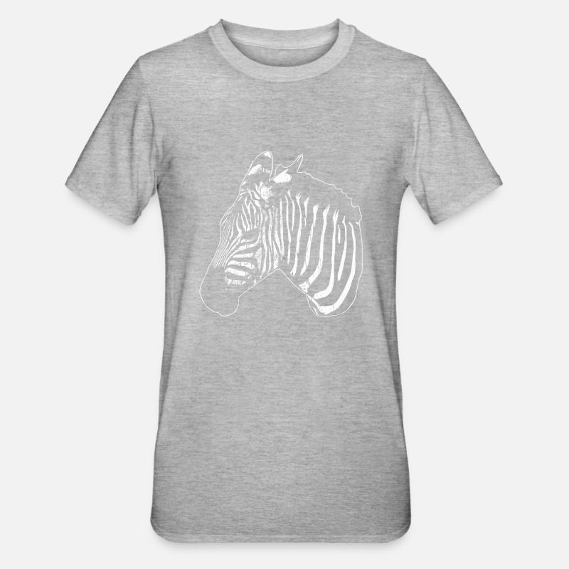 Zebra Silhouette - T-shirt polycoton Unisexe - gris chiné