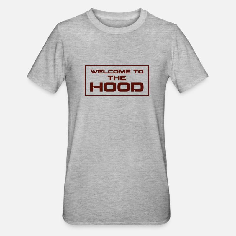 Bienvenue sur le capot - T-shirt polycoton Unisexe - gris chiné