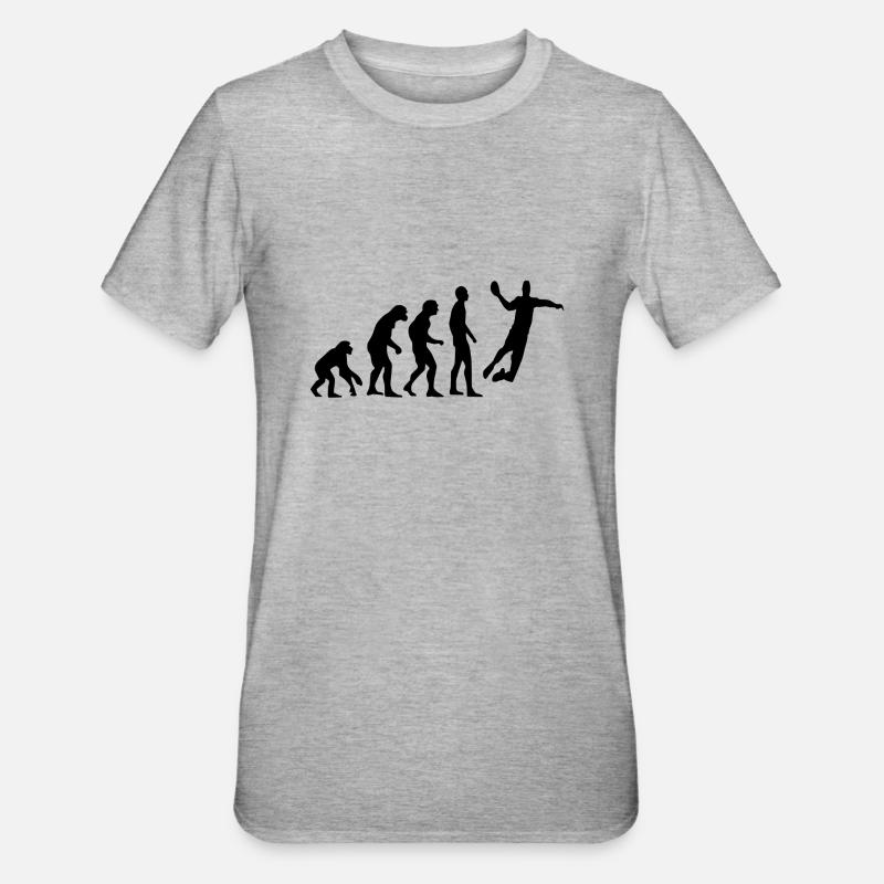 Evolution humaine Handball - T-shirt polycoton Unisexe - gris chiné