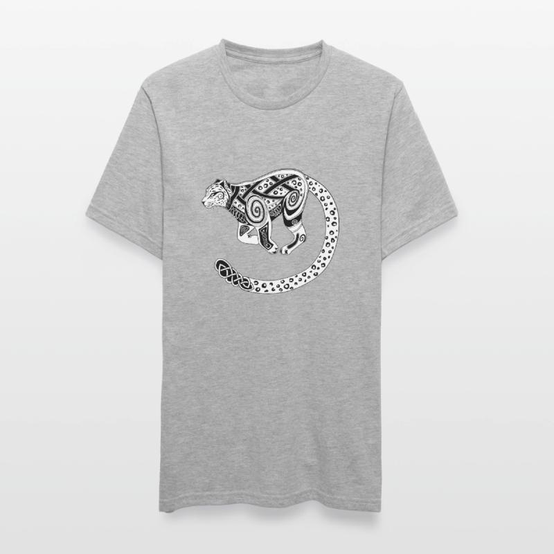 Keltischer Schneeleopard / Celtic Snow Leopard Unisex Polycotton T-Shirt