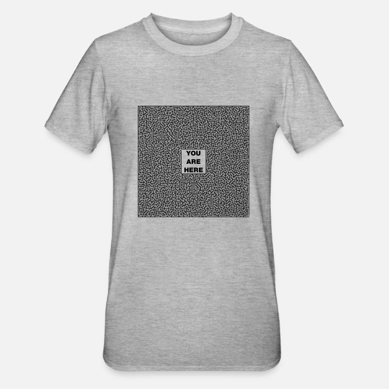 labyrinthe - T-shirt polycoton Unisexe - gris chiné