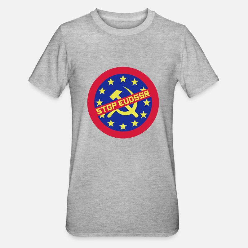 Stop EUdSSR - Unisex Polycotton T-Shirt - Grau meliert