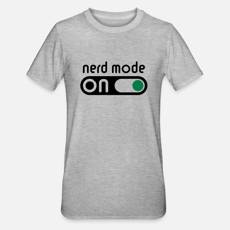 Nerd Mode On (Geek / Computerfreak) - Unisex Polycotton T-Shirt - Grau meliert