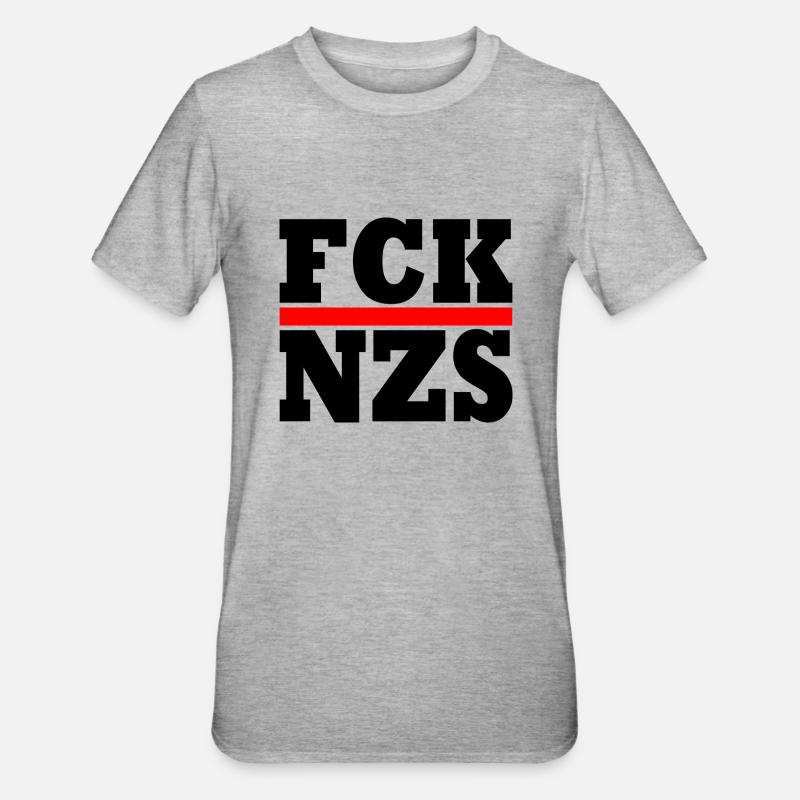 FCK NZS - T-shirt polycoton Unisexe - gris chiné