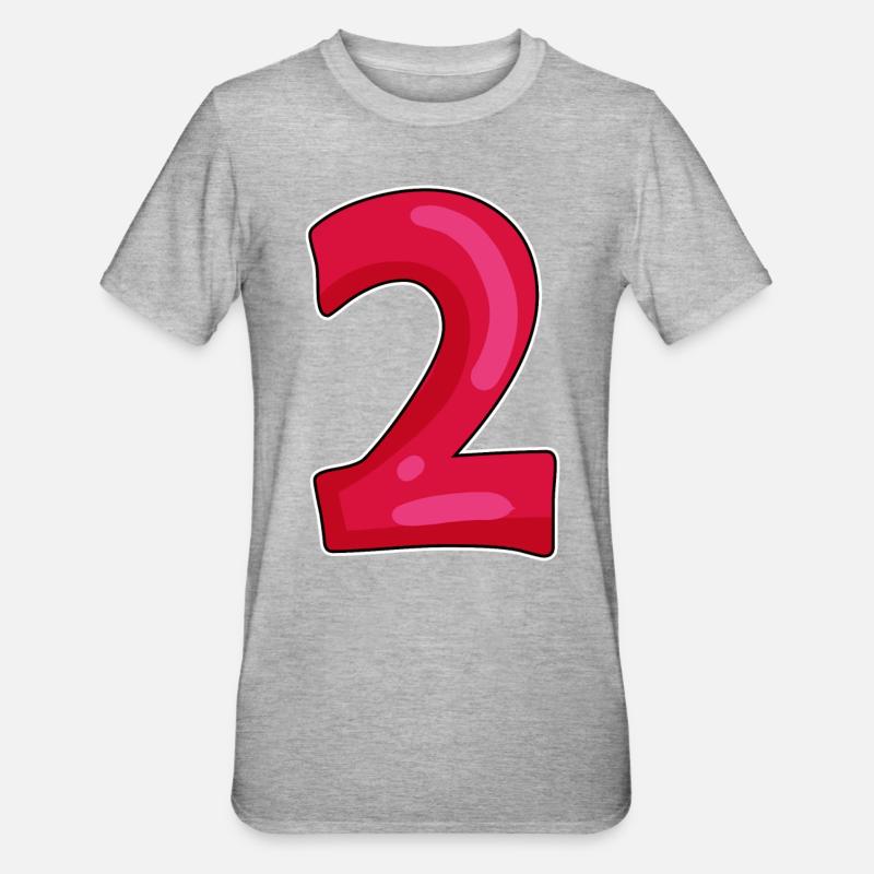 Deux - T-shirt polycoton Unisexe - gris chiné