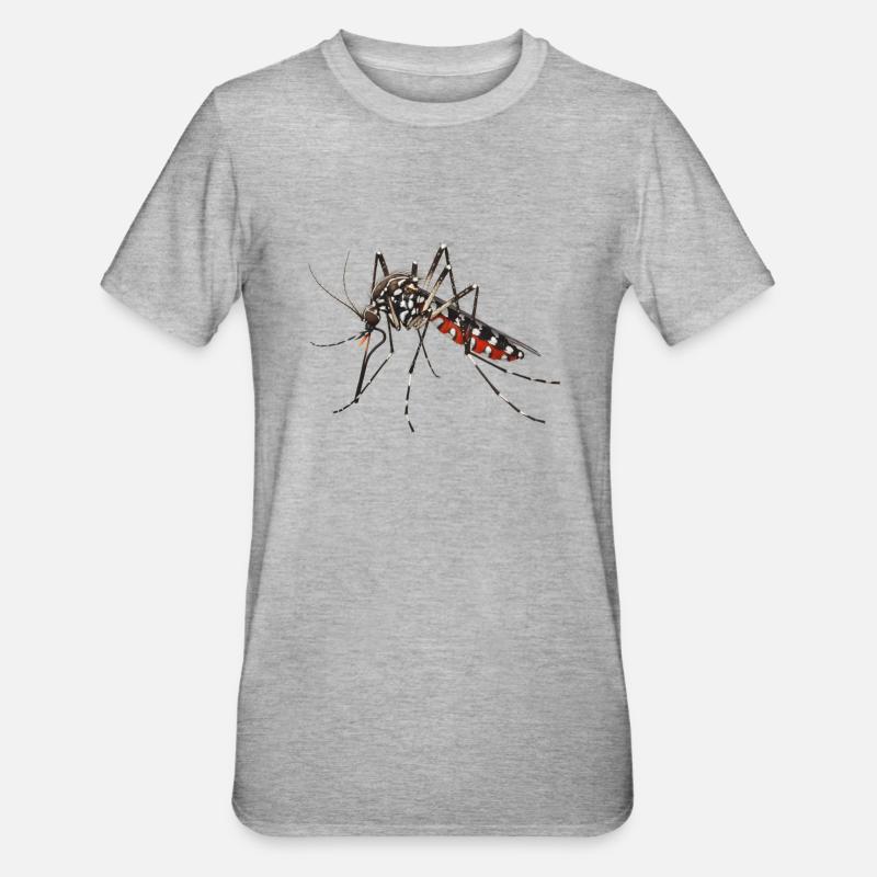 Tiger-Mücke - Unisex Polycotton T-Shirt - Grau meliert