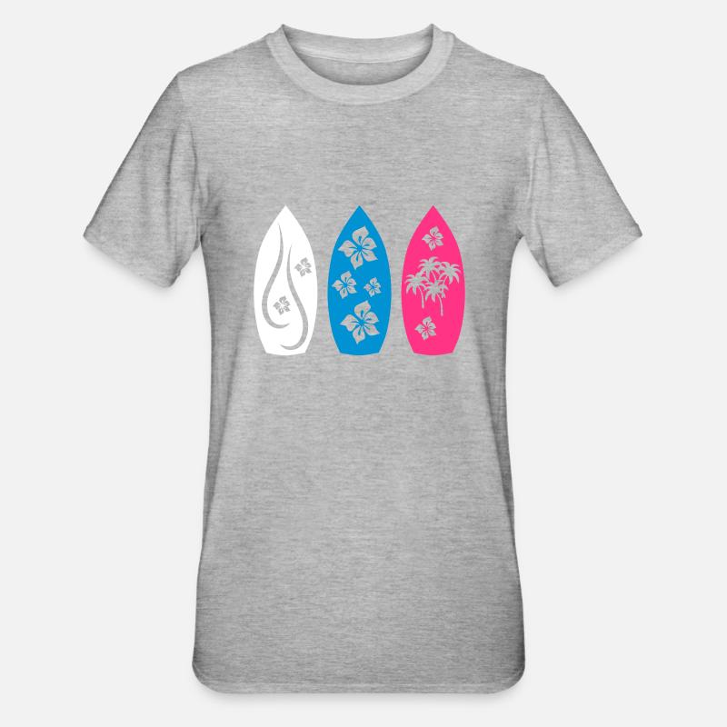 surfboard - Unisex Polycotton T-Shirt - heather grey