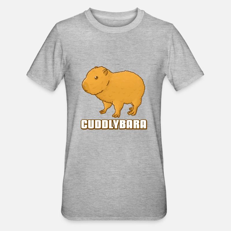 Cuddlybara Capybara - T-shirt polycoton Unisexe - gris chiné