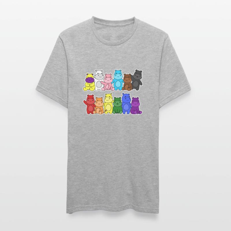 Fierté Progrès Flag Hippopotames Égalité T-shirt polycoton Unisexe