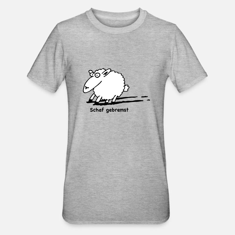 schaf_gebremst - Unisex Polycotton T-Shirt - heather grey