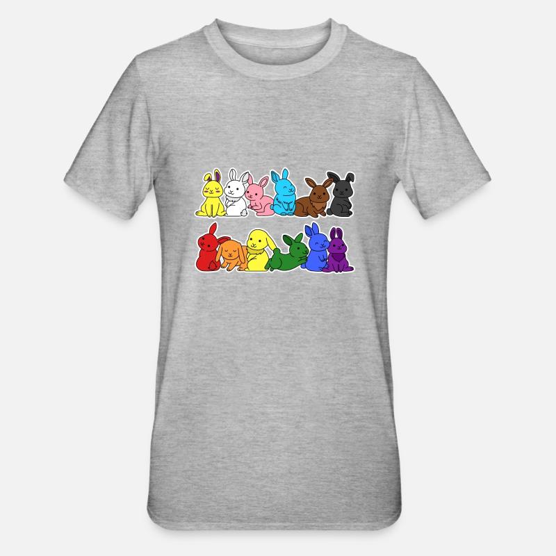 Fierté Progrès Flag Lapin Égalité - T-shirt polycoton Unisexe - gris chiné