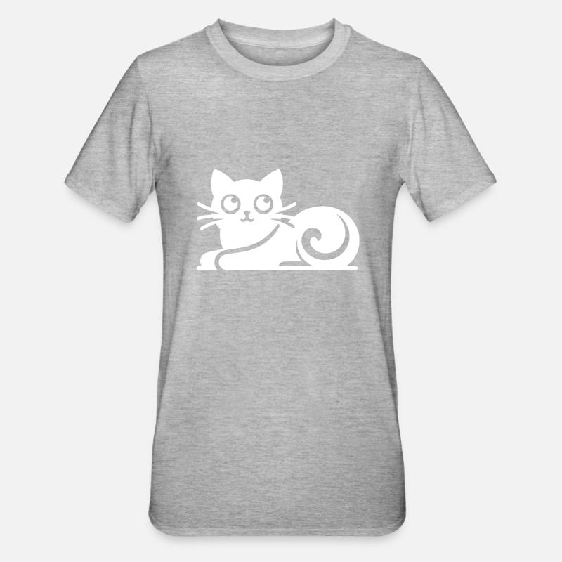 Dessin abstrait de chat - T-shirt polycoton Unisexe - gris chiné