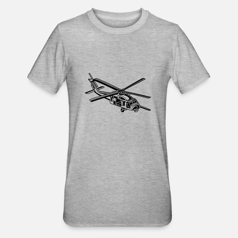 Hélicoptère / hélicoptère 01_schwarz - T-shirt polycoton Unisexe - gris chiné