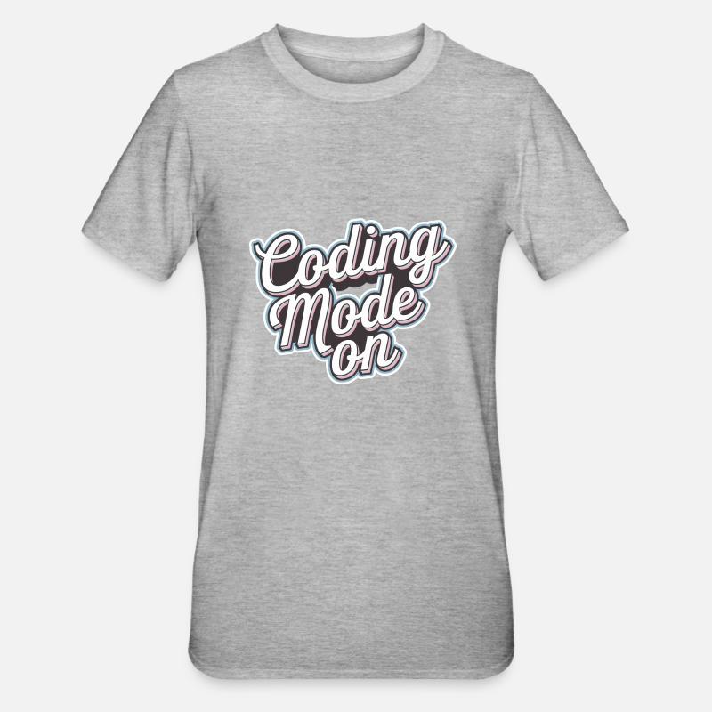 Coding Mode On 16 - Unisex Polycotton T-Shirt - Grau meliert